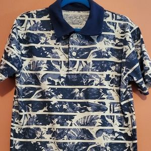 Navy & White Collared Shirt